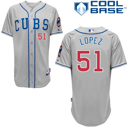 Rafael Lopez #51 mlb Jersey-Chicago Cubs Women's Authentic 2014 Road Gray Cool Base Baseball Jersey